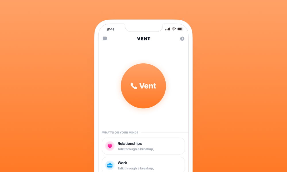 vent app mockup